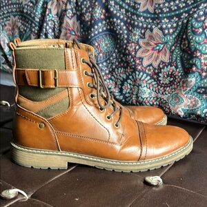 Steven By Steve Madden Tan Brown Boots with Cap Toe and Buckle